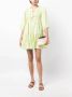 Casa raki Katja linen tiered dress Groen - Thumbnail 2