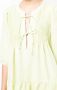 Casa raki Katja linen tiered dress Groen - Thumbnail 5