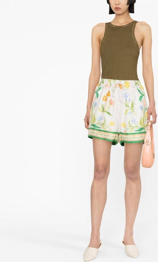 Casablanca Shorts met bloemenprint Wit