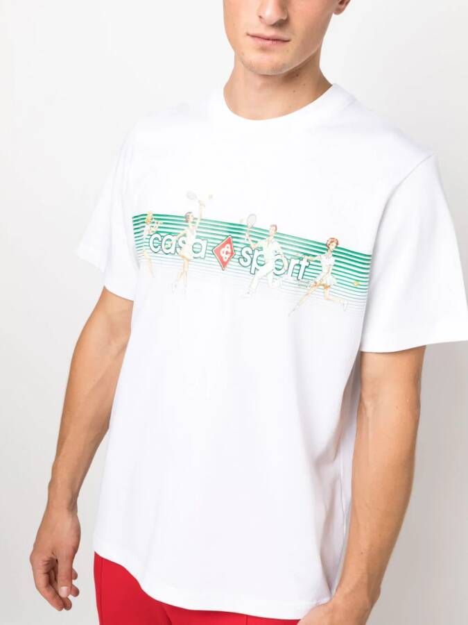 Casablanca T-shirt met logoprint Wit