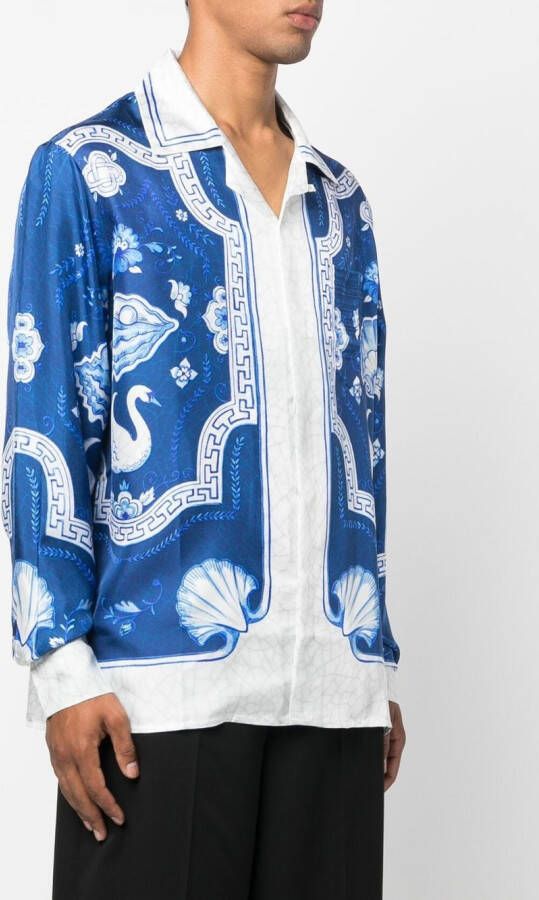 Casablanca Overhemd met borduurwerk Blauw