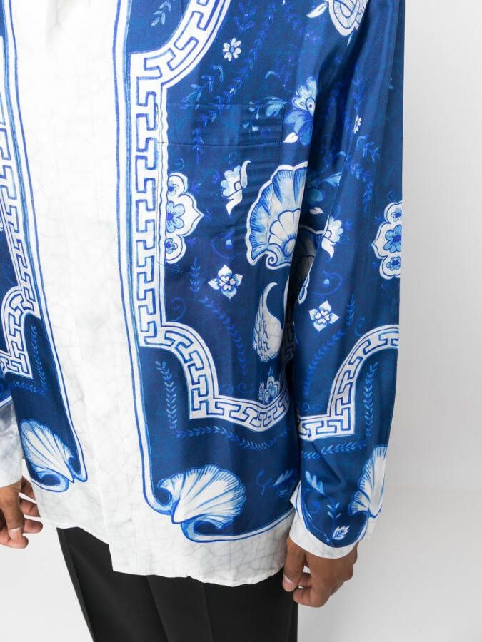Casablanca Overhemd met borduurwerk Blauw