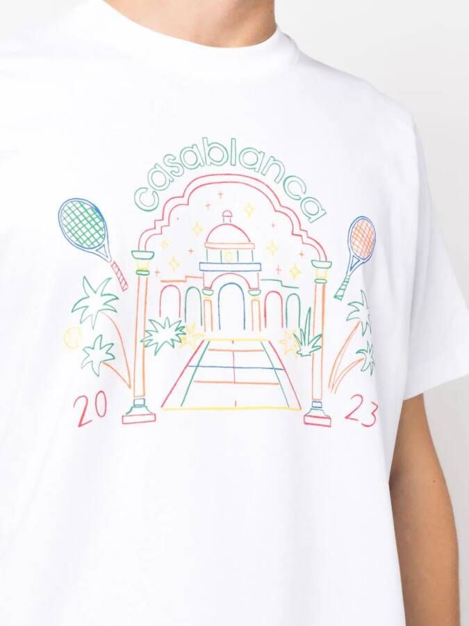 Casablanca T-shirt van biologisch katoen Wit