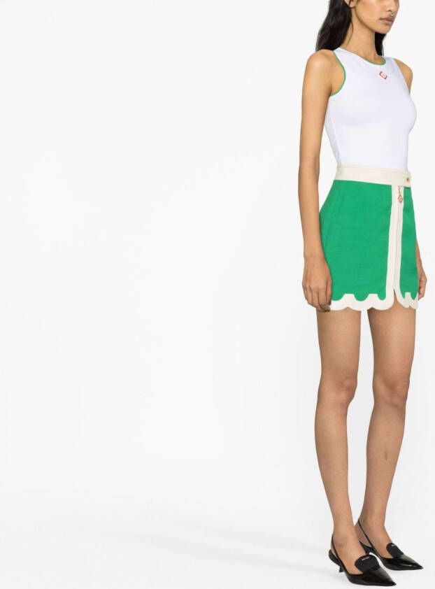 Casablanca Mini-rok met gewelfde afwerking Groen