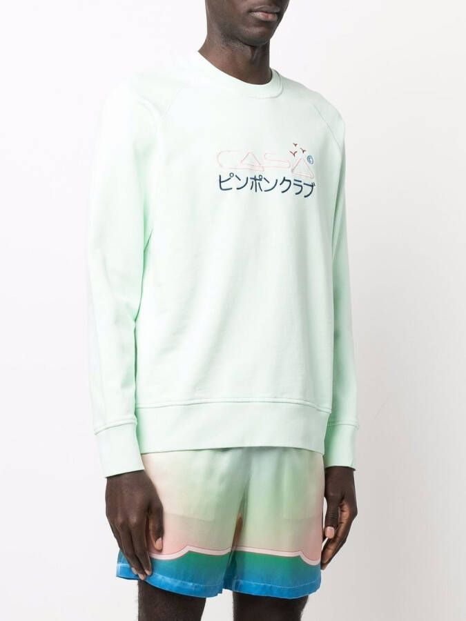 Casablanca Sweater met geborduurd logo Groen