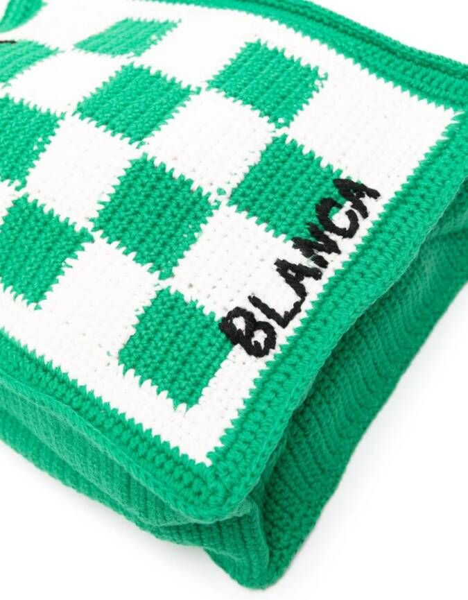 Casablanca Tennis gehaakte shopper Groen