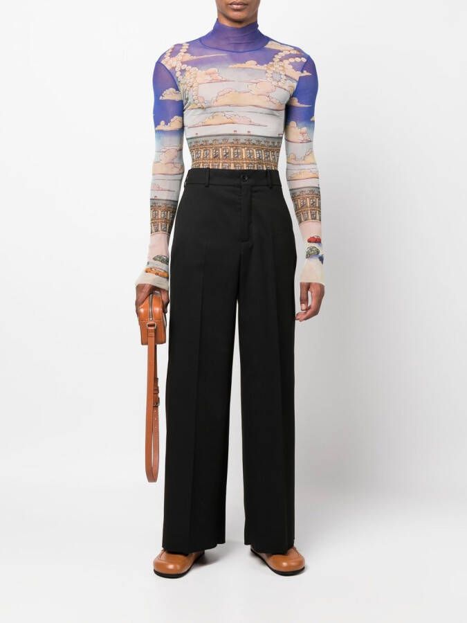 Casablanca Top met print Blauw