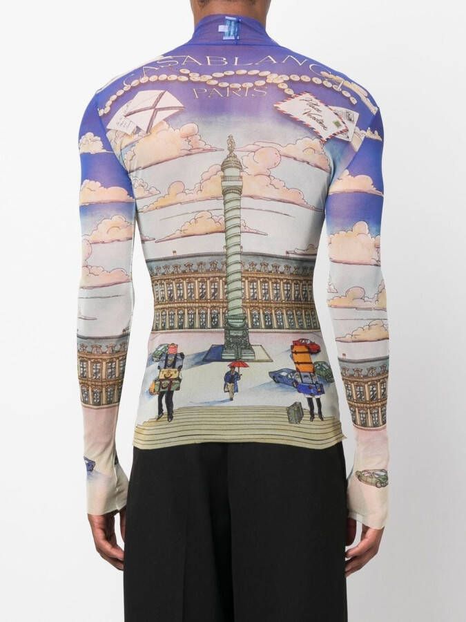 Casablanca Top met print Blauw