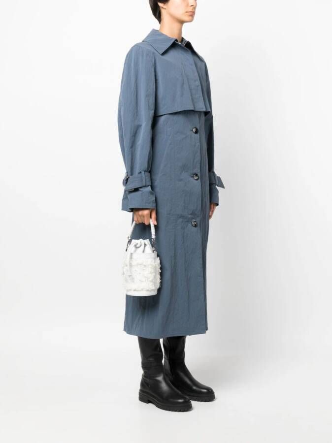 Casadei Giulia raffia bucket-tas Wit
