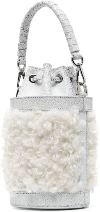 Casadei Giulia raffia bucket-tas Wit