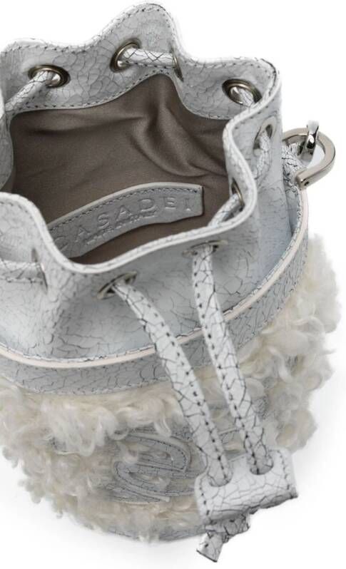 Casadei Giulia raffia bucket-tas Wit