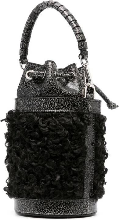 Casadei Bucket-tas met logopatch Zwart