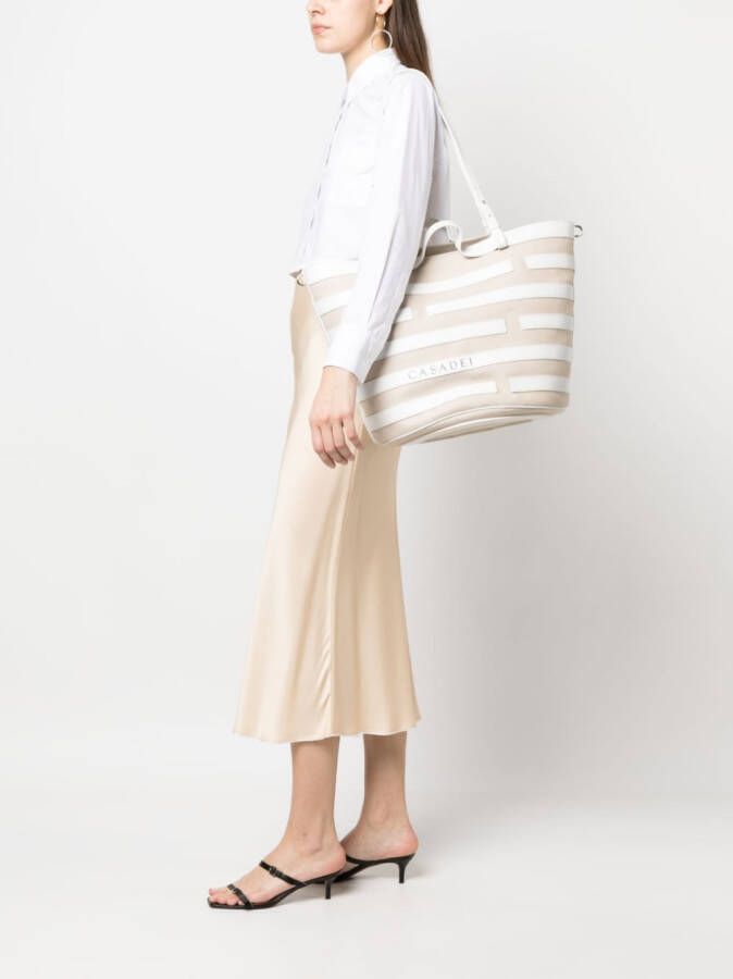 Casadei Leren tas Beige