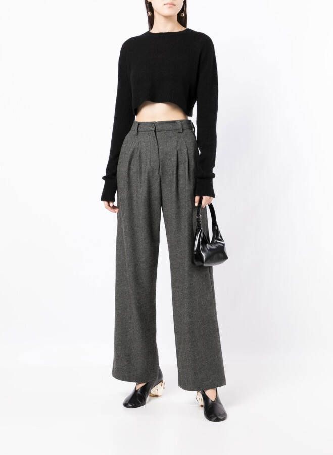 Cashmere In Love Como cropped kasjmier trui Zwart