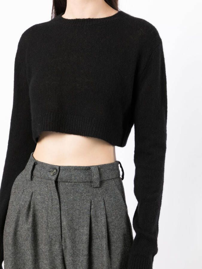 Cashmere In Love Como cropped kasjmier trui Zwart
