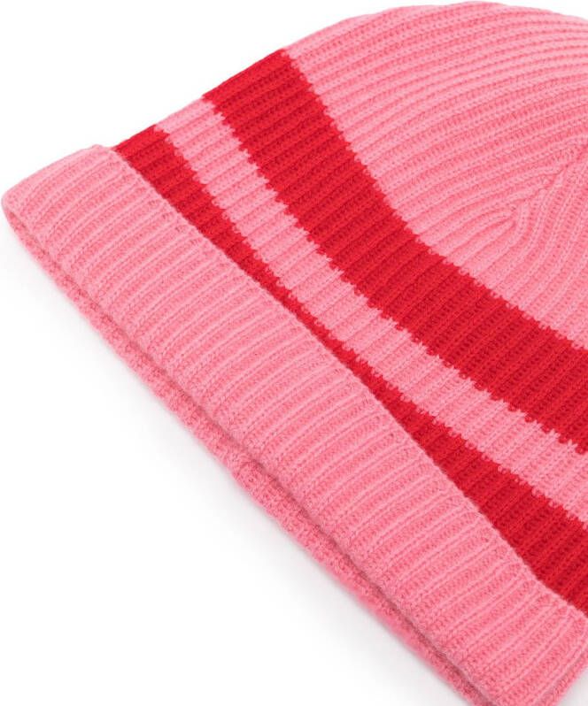 Cashmere In Love Gestreepte muts Roze