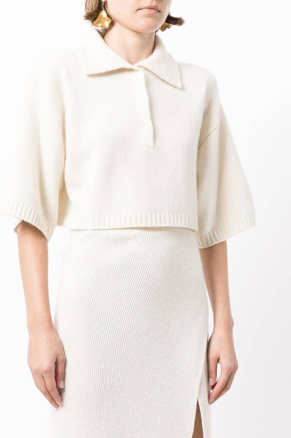 Cashmere In Love Kasjmier poloshirt Wit