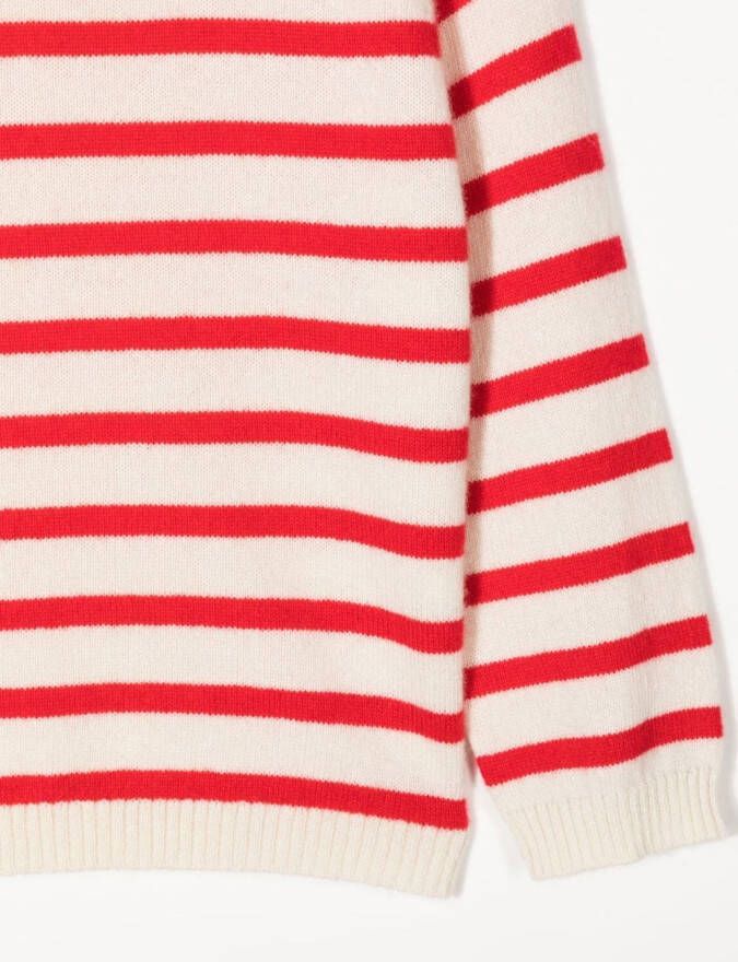 Cashmere in Love Kids Gestreepte trui Wit