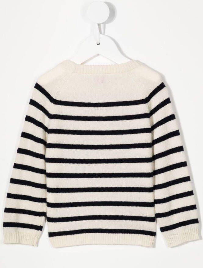 Cashmere in Love Kids Maisy kasjmier gestreepte trui Wit