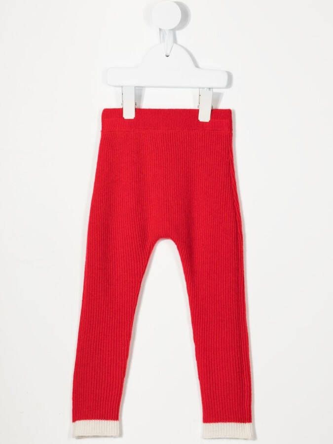 Cashmere in Love Kids Legging met contrasterende afwerking Rood