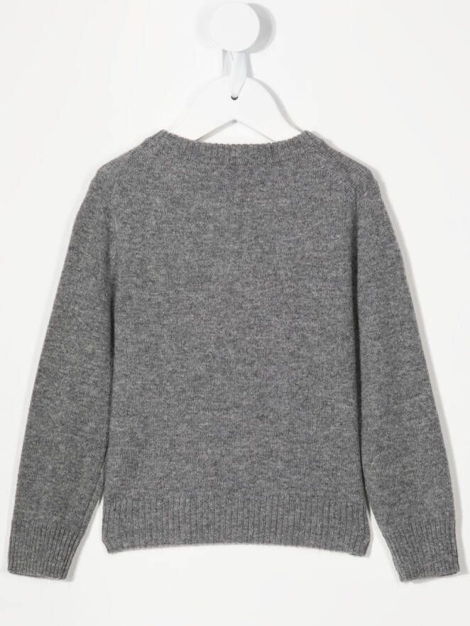 Cashmere in Love Kids Trui met logo Grijs