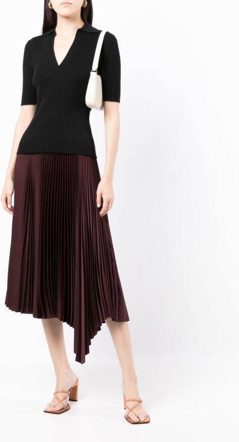 Cashmere In Love Poloshirt met V-hals Zwart