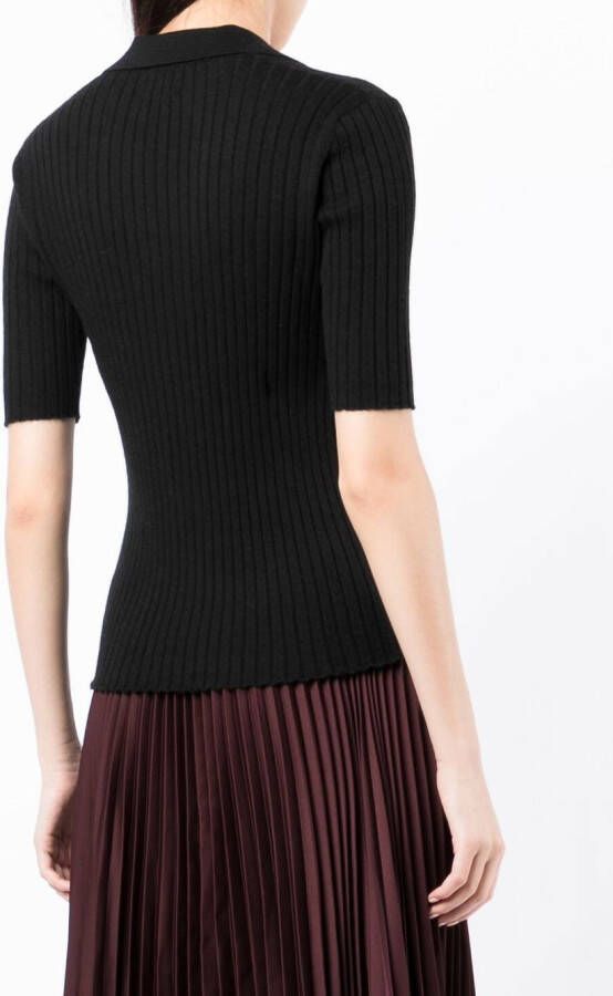 Cashmere In Love Poloshirt met V-hals Zwart