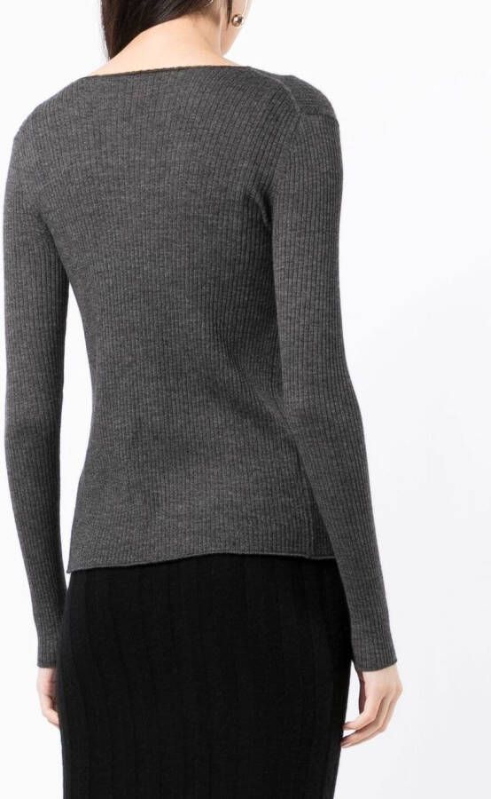 Cashmere In Love Ribgebreid vest Grijs