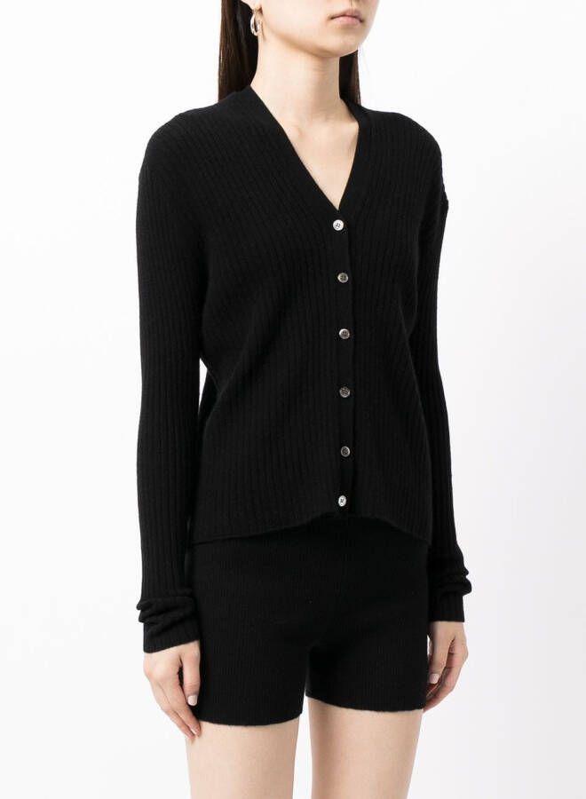 Cashmere In Love Ribgebreid vest Zwart