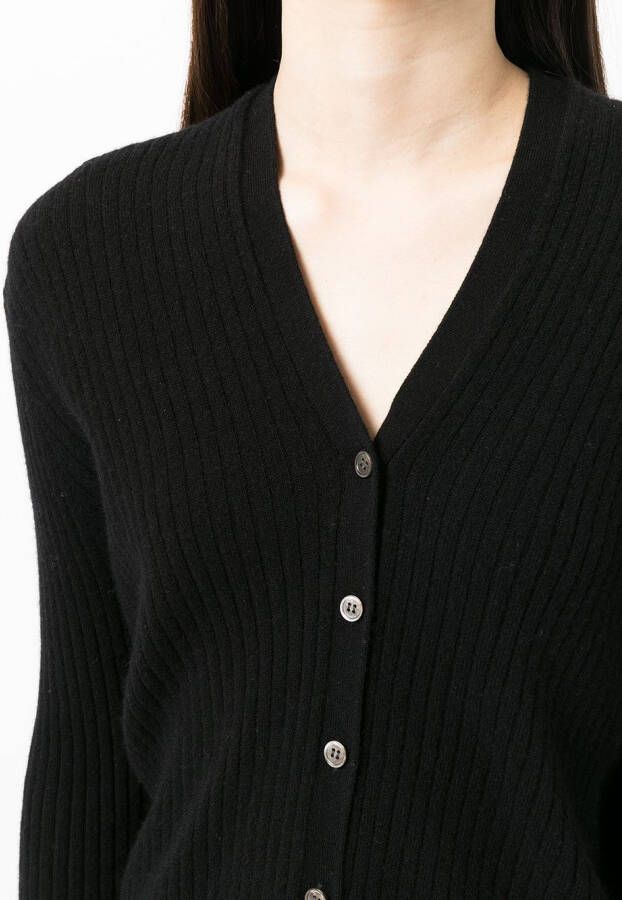 Cashmere In Love Ribgebreid vest Zwart