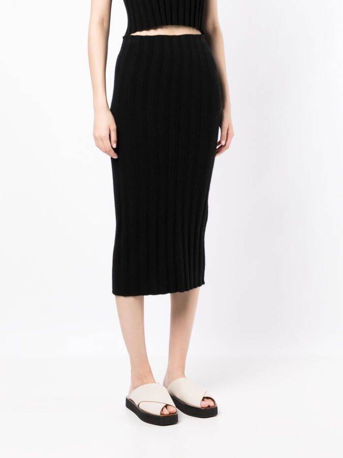 Cashmere In Love Ribgebreide rok Zwart