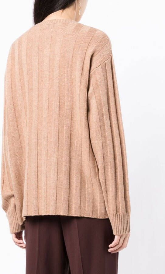 Cashmere In Love Ribgebreide trui Bruin