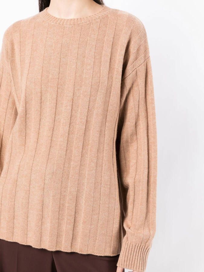 Cashmere In Love Ribgebreide trui Bruin