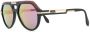 Cazal leather detail oversize sunglasses Zwart - Thumbnail 2
