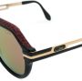 Cazal leather detail oversize sunglasses Zwart - Thumbnail 3