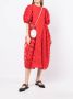 Cecilie Bahnsen Midi-jurk met textuur Rood - Thumbnail 2