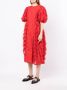 Cecilie Bahnsen Midi-jurk met textuur Rood - Thumbnail 3