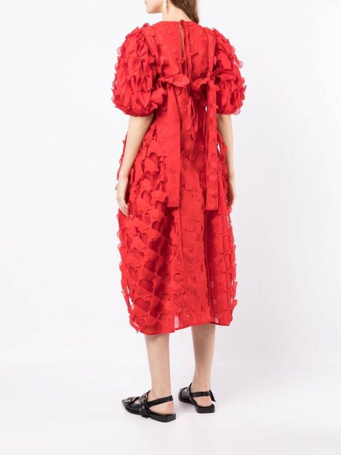 Cecilie Bahnsen Midi-jurk met textuur Rood
