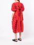 Cecilie Bahnsen Midi-jurk met textuur Rood - Thumbnail 4
