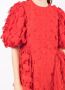 Cecilie Bahnsen Midi-jurk met textuur Rood - Thumbnail 5