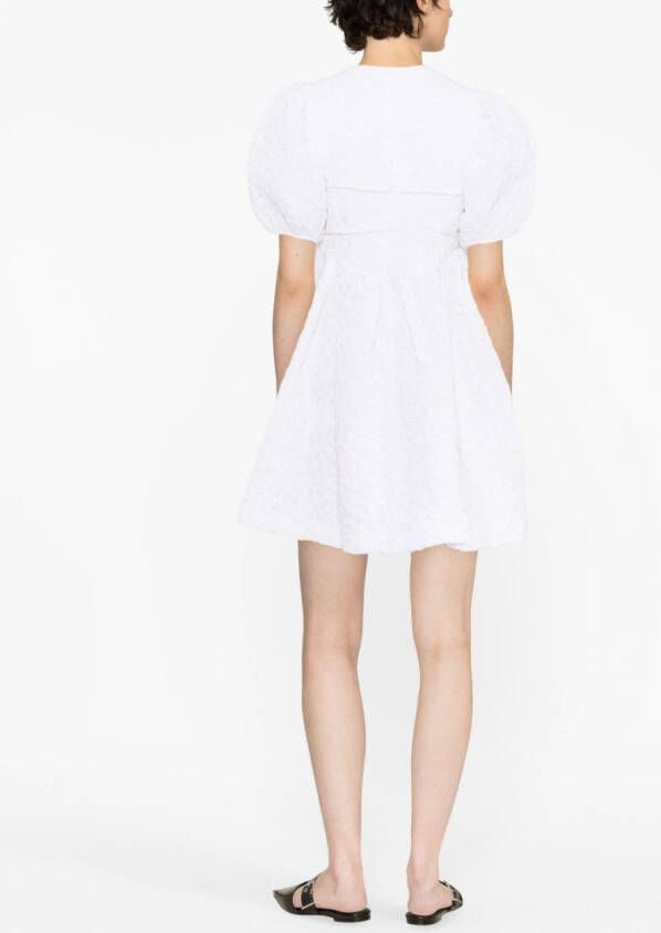 Cecilie Bahnsen Mini-jurk met korte mouwen Wit