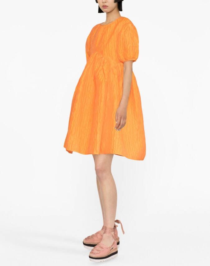 Cecilie Bahnsen Mini-jurk met pofmouwen Oranje