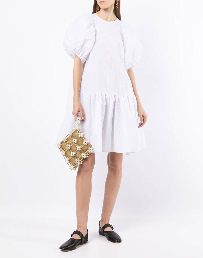 Cecilie Bahnsen Mini-jurk met volumineuze mouwen Wit