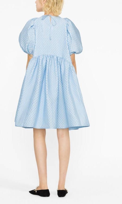 Cecilie Bahnsen Mini-jurk met pofmouwen Blauw