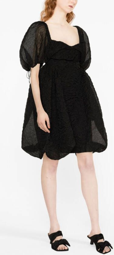 Cecilie Bahnsen Mini-jurk met pofmouwen Zwart