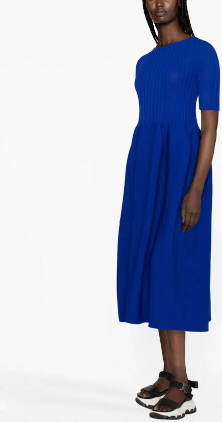 CFCL Ribgebreide midi-jurk Blauw