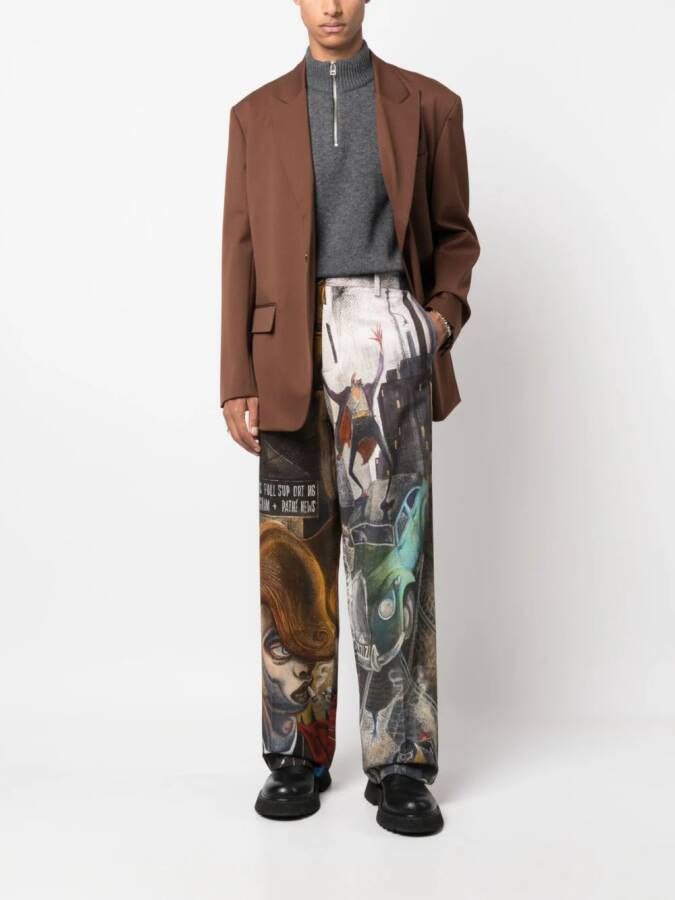 Charles Jeffrey Loverboy Broek met grafische print Beige
