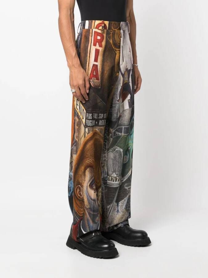 Charles Jeffrey Loverboy Broek met grafische print Beige