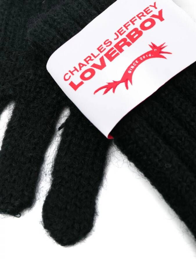 Charles Jeffrey Loverboy Handschoenen met logopatch Zwart