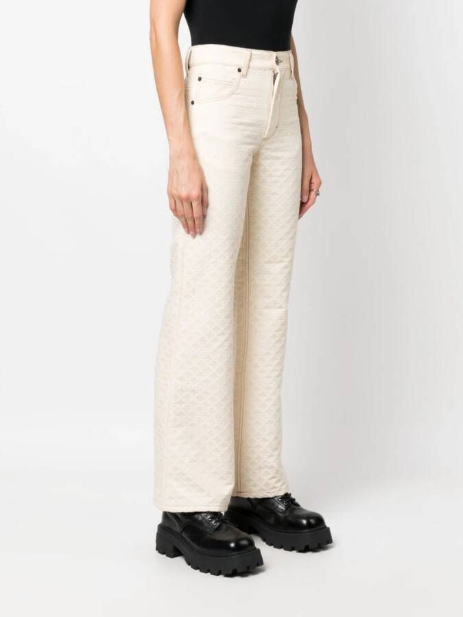 Charles Jeffrey Loverboy Jeans met jacquard Beige